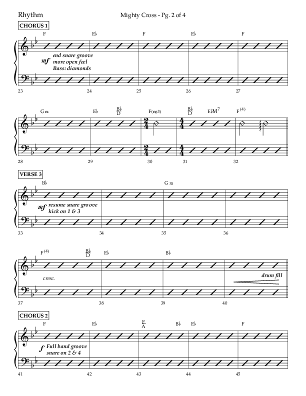 Mighty Cross (Choral Anthem SATB) Rhythm Chart (Lifeway Choral / Arr. Craig Adams)