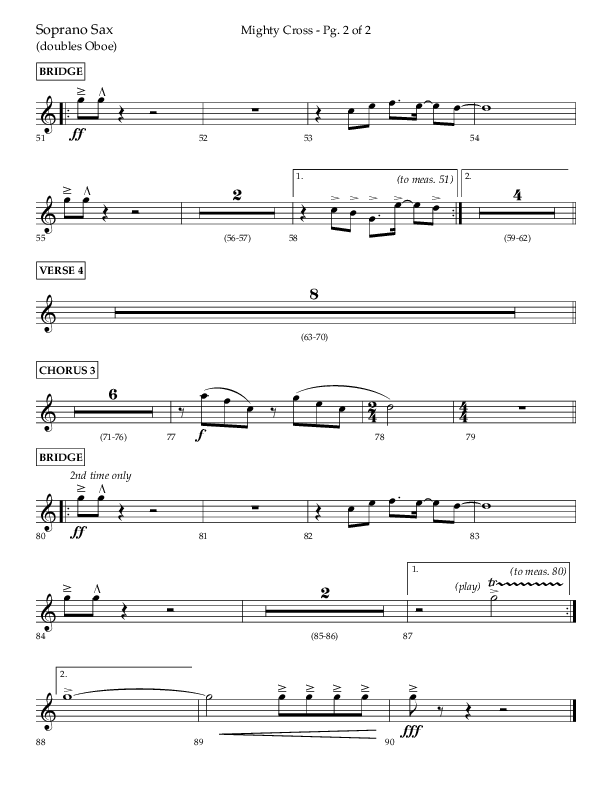 Mighty Cross (Choral Anthem SATB) Soprano Sax (Lifeway Choral / Arr. Craig Adams)