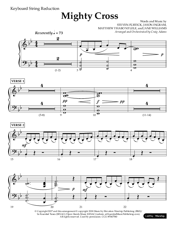 Mighty Cross (Choral Anthem SATB) String Reduction (Lifeway Choral / Arr. Craig Adams)