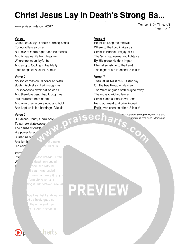 Christ Jesus Lay In Death S Strong Bands Chords Pdf Traditional Hymn Praisecharts Christ Jesus Lay In Death S Strong Bands Chords Pdf Traditional Hymn Praisecharts