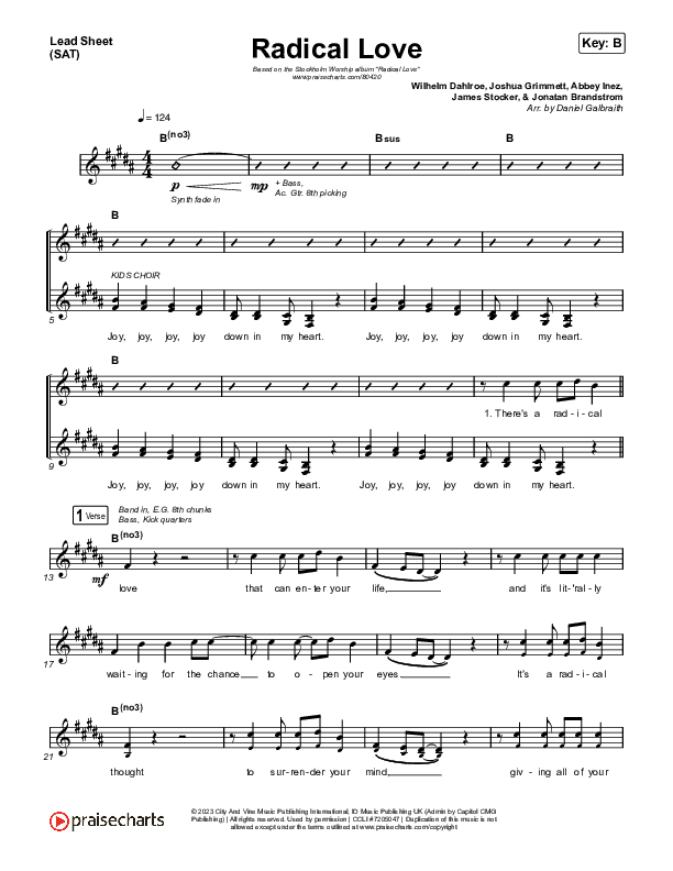 Radical Love Lead Sheet (SAT) (Stockholm Worship)