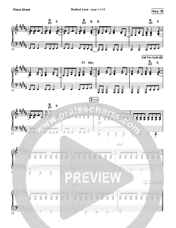 Radical Love Piano Sheet (Stockholm Worship)