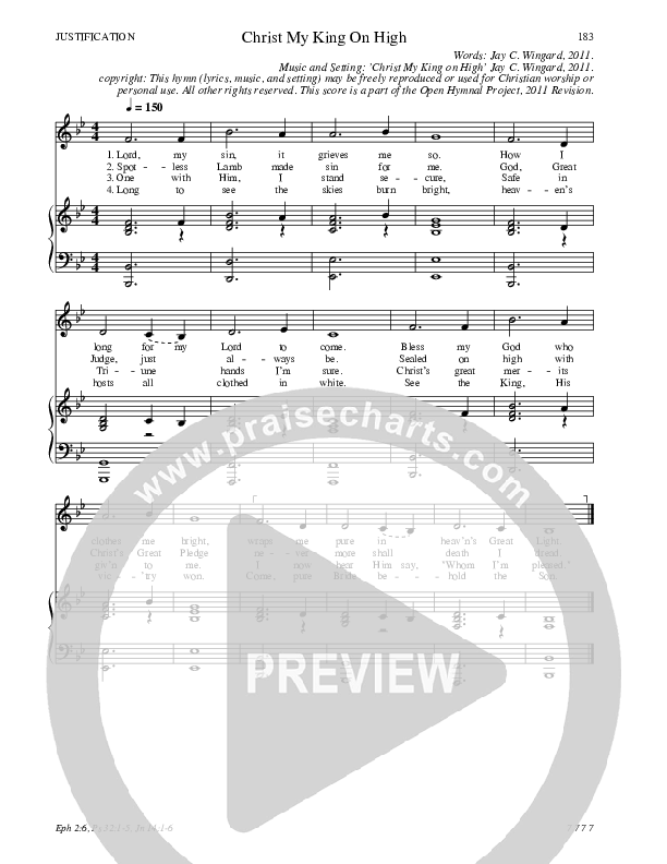 Christ My King On High Hymn Sheet (SATB) (Traditional Hymn)