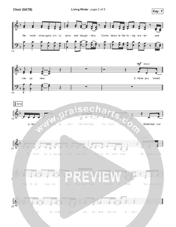 Living Water Choir Sheet (SATB) (Anne Wilson)