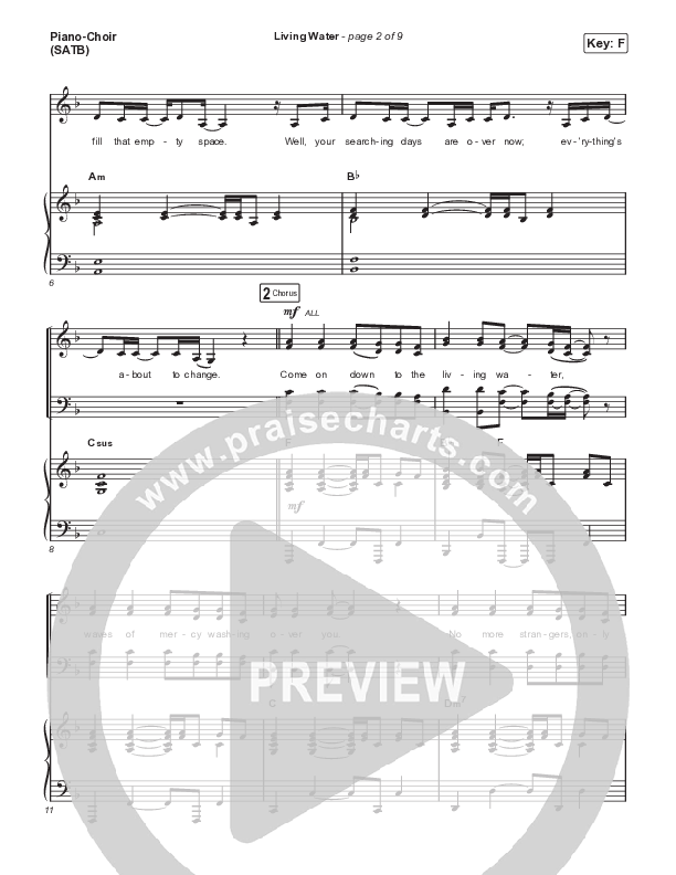 Living Water Piano/Vocal (SATB) (Anne Wilson)