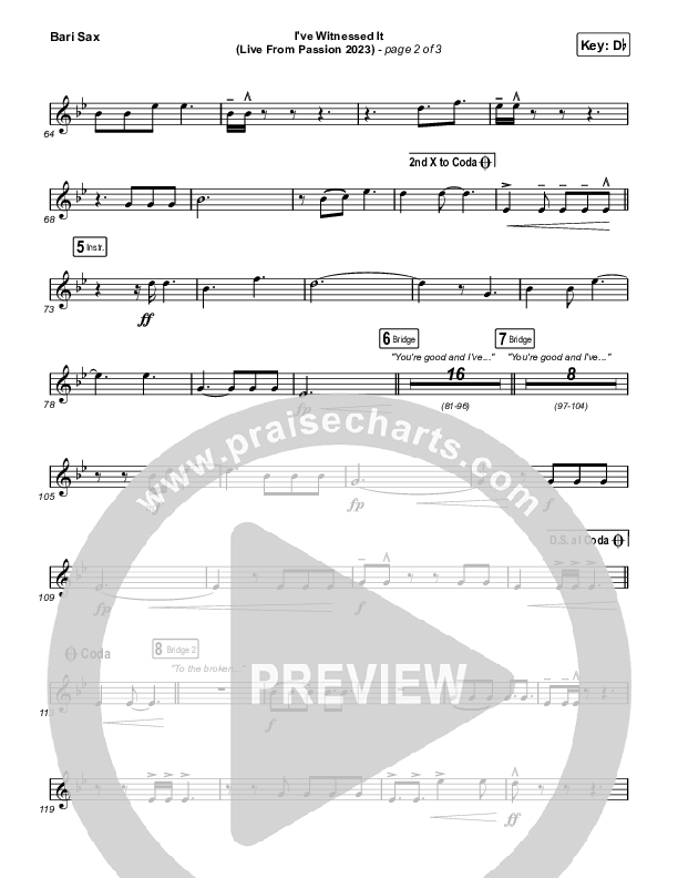 I've Witnessed It (Live From Passion 2023) Bari Sax (Passion / Melodie Malone)