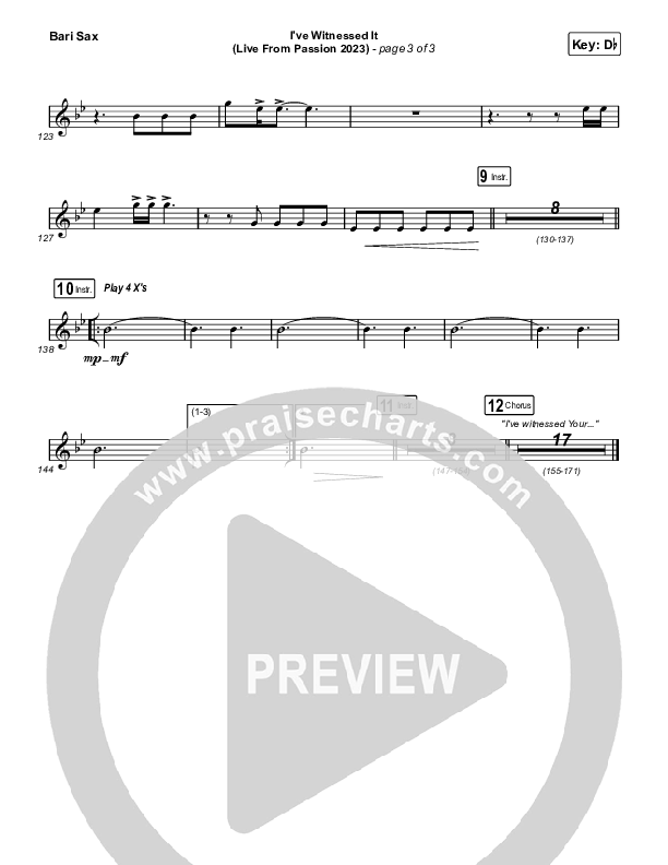 I've Witnessed It (Live From Passion 2023) Bari Sax (Passion / Melodie Malone)