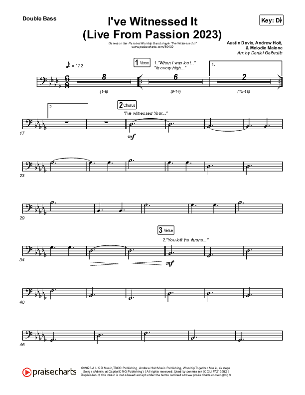 I've Witnessed It (Live From Passion 2023) String Bass (Passion / Melodie Malone)