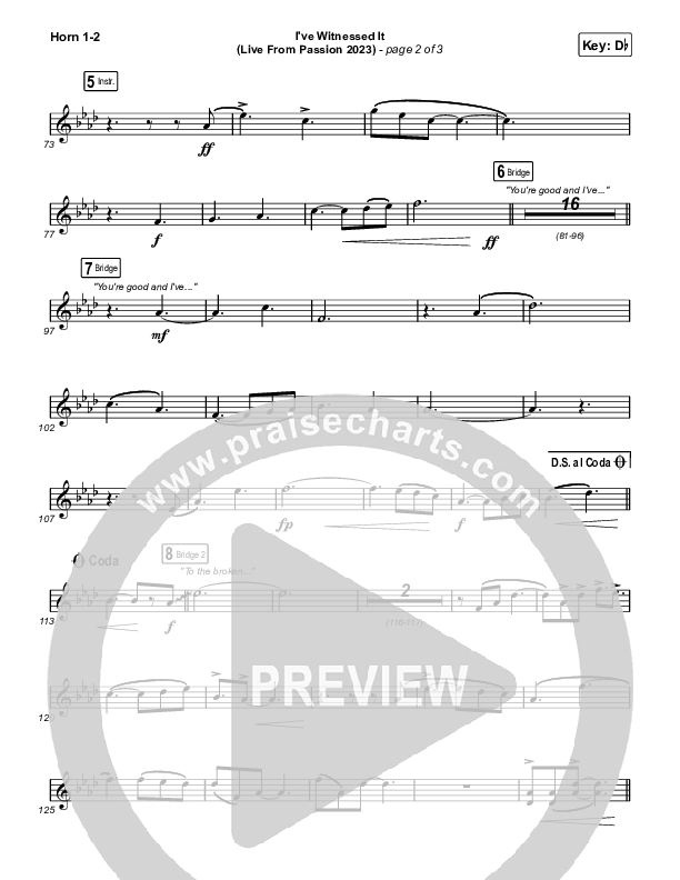 I've Witnessed It (Live From Passion 2023) Brass Pack (Passion / Melodie Malone)