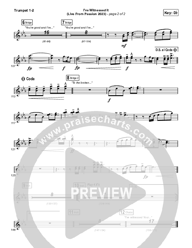 I've Witnessed It (Live From Passion 2023) Trumpet 1,2 (Passion / Melodie Malone)