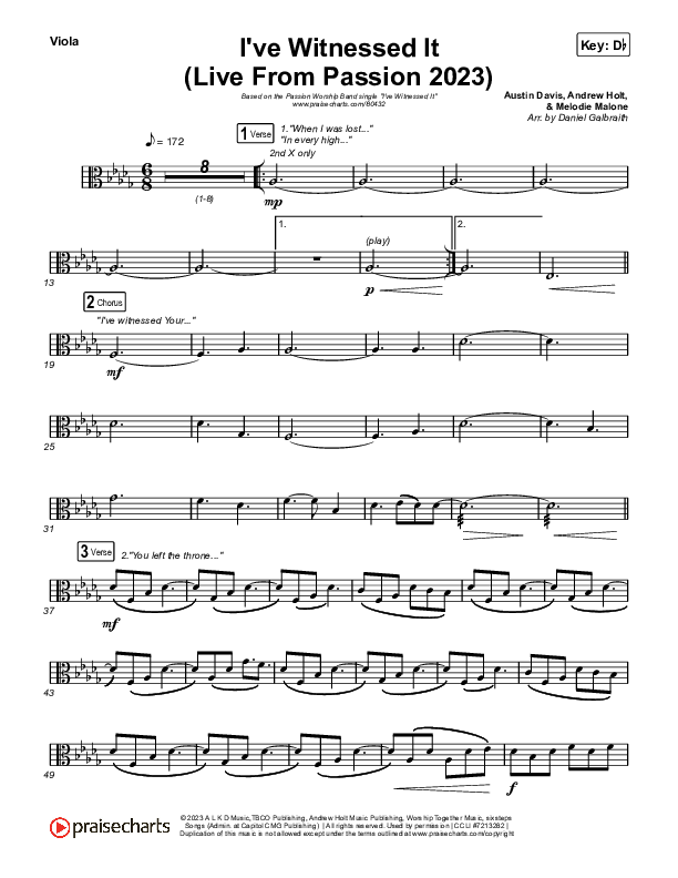 I've Witnessed It (Live From Passion 2023) Viola (Passion / Melodie Malone)