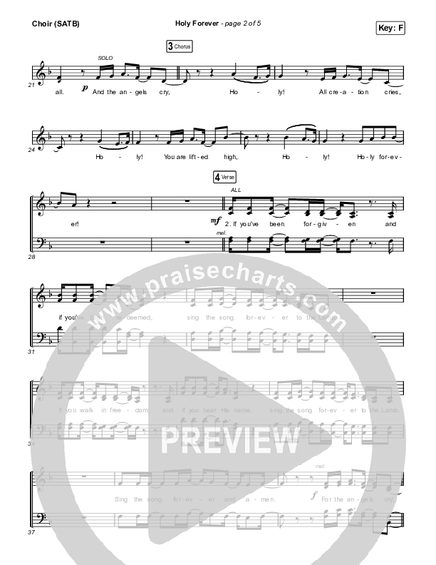 Holy Forever Choir Sheet (SATB) (Bethel Music)