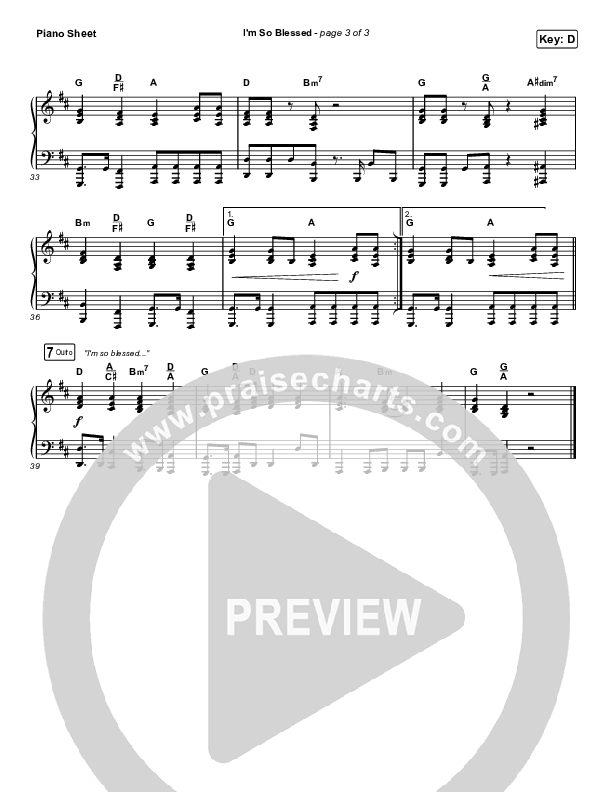 I'm So Blessed (Choral Anthem SATB) Piano Sheet (Print Only) (CAIN / Arr. Phil Nitz)