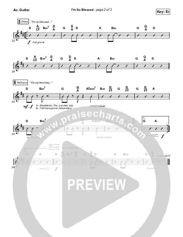 I'm So Blessed (Worship Choir/SAB) Acoustic Guitar (CAIN / Arr. Phil Nitz)