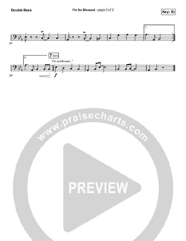 I'm So Blessed (Worship Choir/SAB) Double Bass (CAIN / Arr. Phil Nitz)