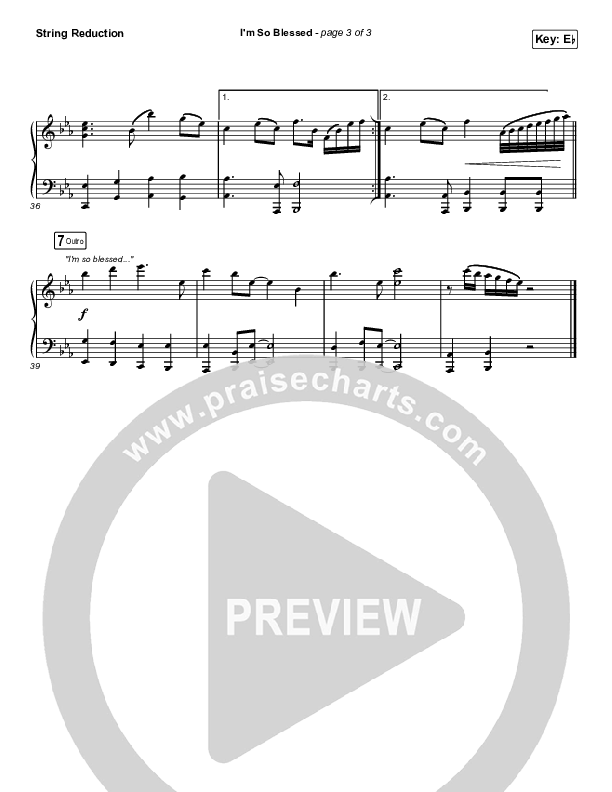 I'm So Blessed (Worship Choir/SAB) String Reduction (CAIN / Arr. Phil Nitz)