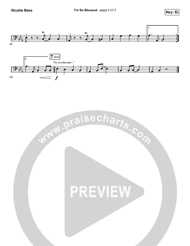 I'm So Blessed (Sing It Now) Double Bass (CAIN / Arr. Phil Nitz)