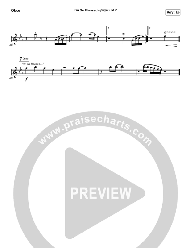 I'm So Blessed (Sing It Now) Oboe (CAIN / Arr. Phil Nitz)