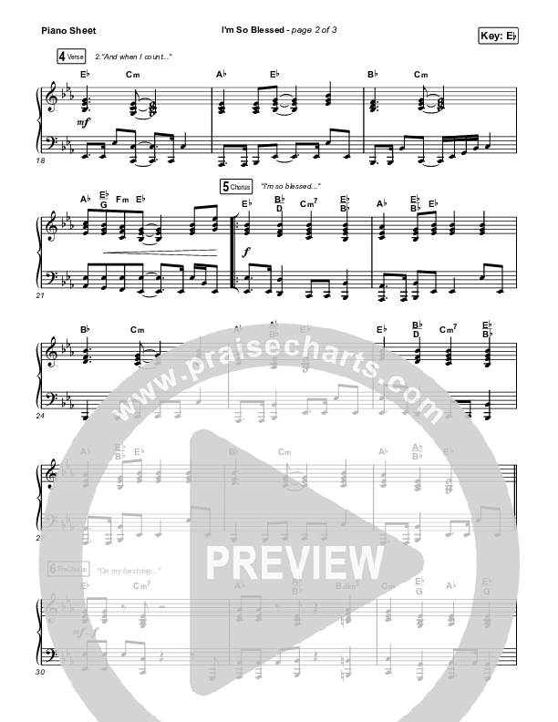 I'm So Blessed (Sing It Now) Piano Sheet (Print Only) (CAIN / Arr. Phil Nitz)