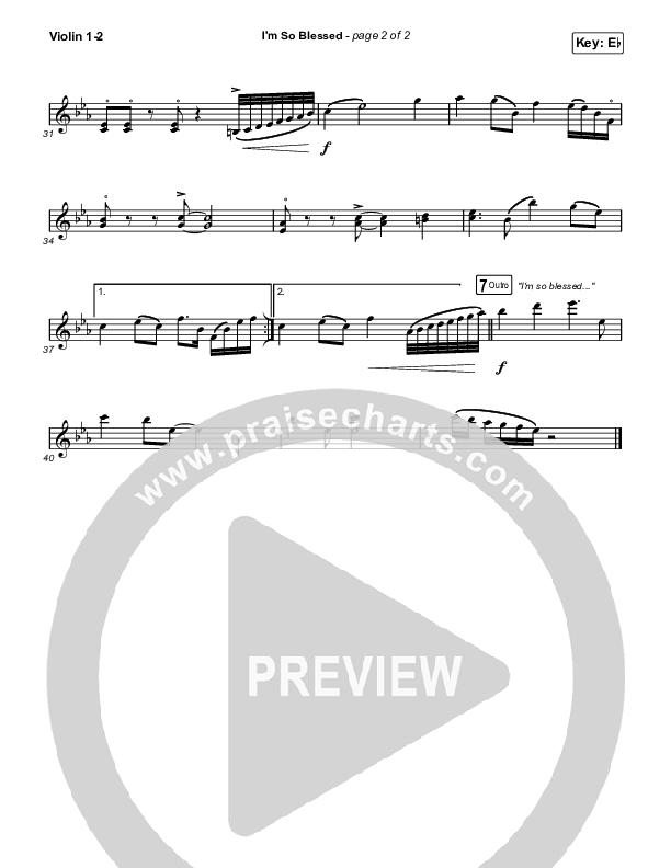 I'm So Blessed (Sing It Now) Violin 1/2 (CAIN / Arr. Phil Nitz)