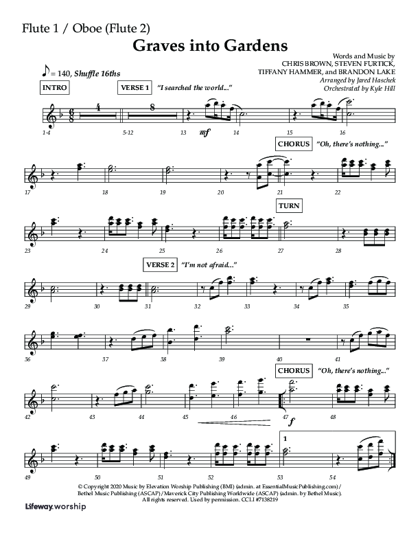 Graves Into Gardens (Choral Anthem SATB) Flute/Oboe (Lifeway Choral / Arr. Jared Haschek / Orch. Kyle Hill)