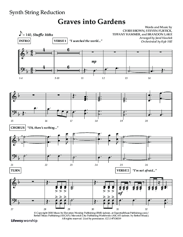 Graves Into Gardens (Choral Anthem SATB) String Reduction (Lifeway Choral / Arr. Jared Haschek / Orch. Kyle Hill)