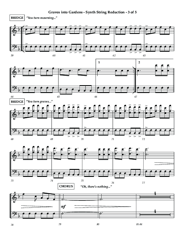 Graves Into Gardens (Choral Anthem SATB) String Reduction (Lifeway Choral / Arr. Jared Haschek / Orch. Kyle Hill)