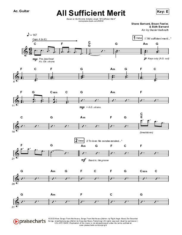All Sufficient Merit Acoustic Guitar (The Worship Initiative / Bethany Barnard)
