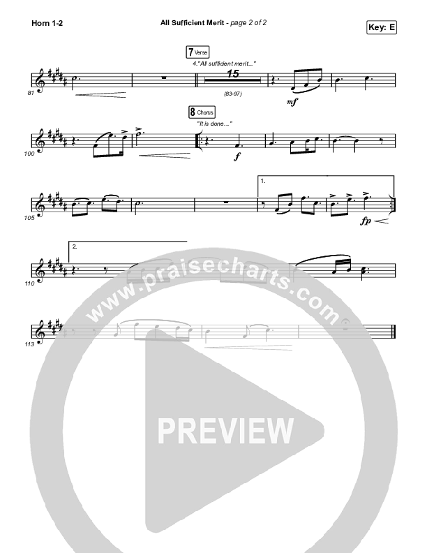 All Sufficient Merit French Horn 1,2 (The Worship Initiative / Bethany Barnard)