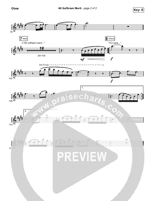 All Sufficient Merit Oboe (The Worship Initiative / Bethany Barnard)