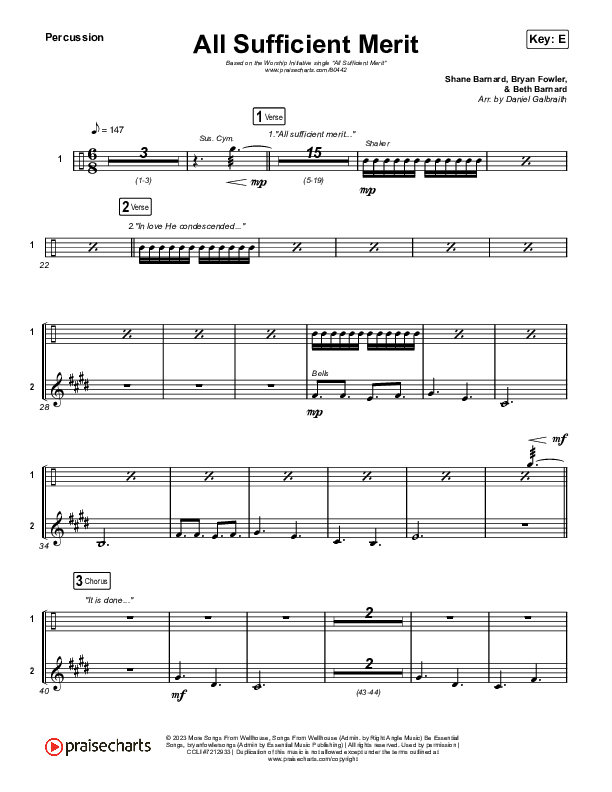 All Sufficient Merit Percussion (The Worship Initiative / Bethany Barnard)