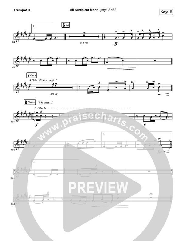 All Sufficient Merit Trumpet 3 (The Worship Initiative / Bethany Barnard)