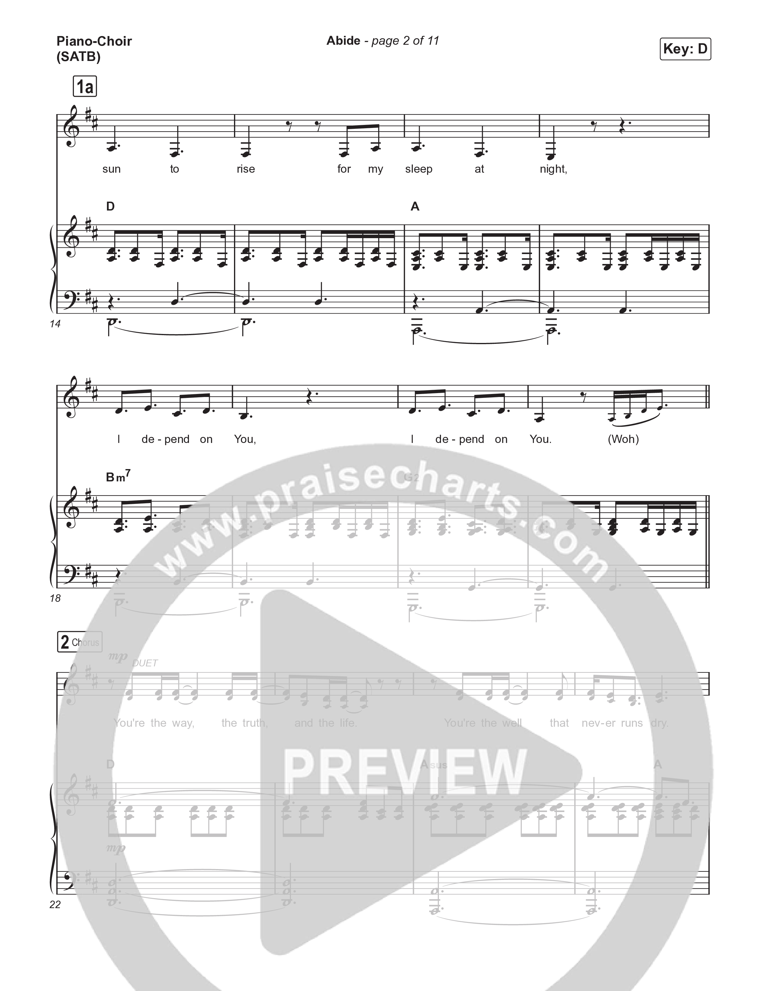 Abide Piano/Vocal (SATB) (The Worship Initiative / Davy Flowers)