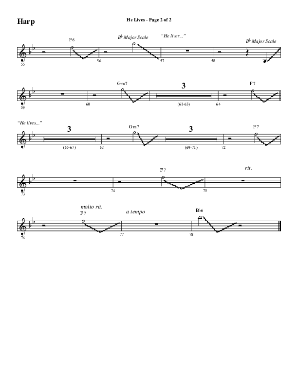 He Lives (Choral Anthem SATB) Harp (Word Music Choral / Arr. Marty Hamby)