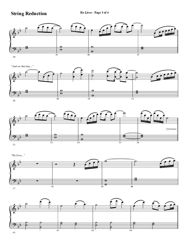 He Lives (Choral Anthem SATB) String Reduction (Word Music Choral / Arr. Marty Hamby)