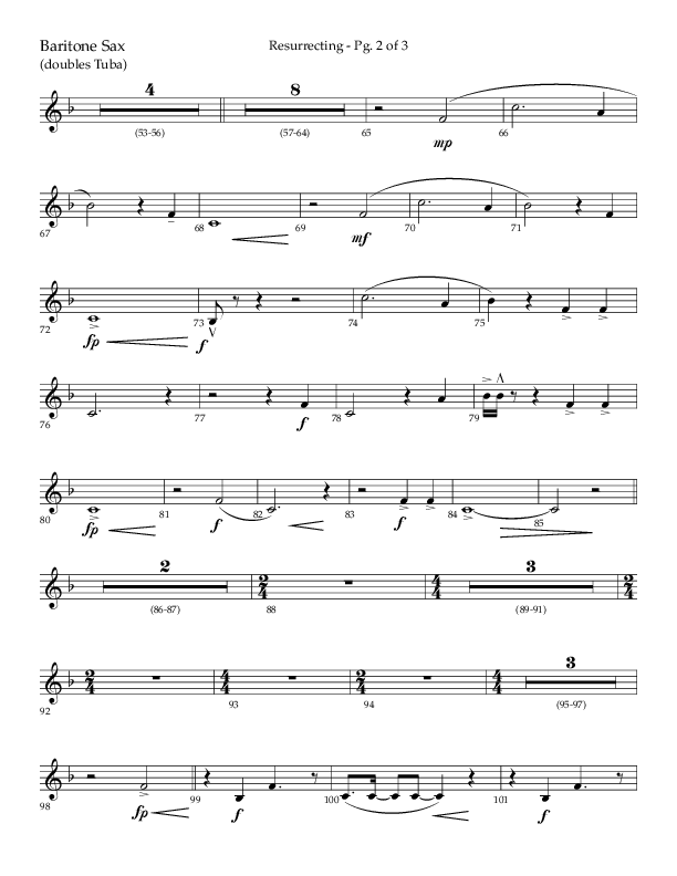 Resurrecting (Choral Anthem SATB) Bari Sax (Lifeway Choral / Arr. Nick Robertson)