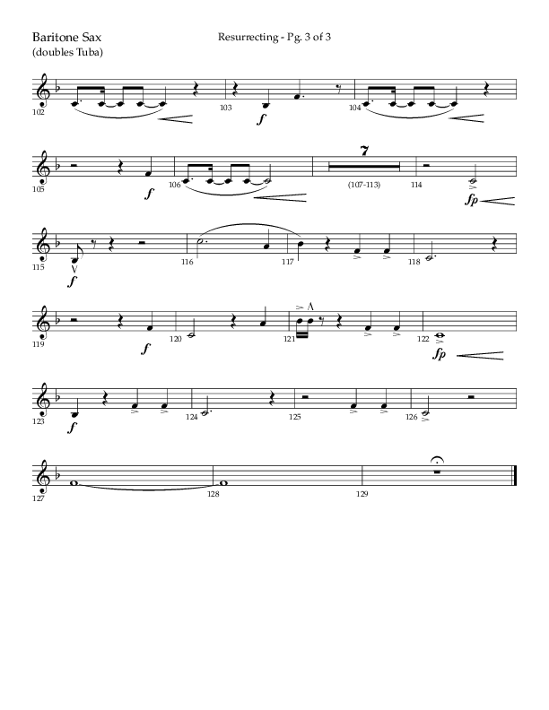 Resurrecting (Choral Anthem SATB) Bari Sax (Lifeway Choral / Arr. Nick Robertson)