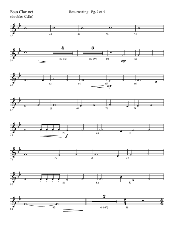 Resurrecting (Choral Anthem SATB) Bass Clarinet (Lifeway Choral / Arr. Nick Robertson)