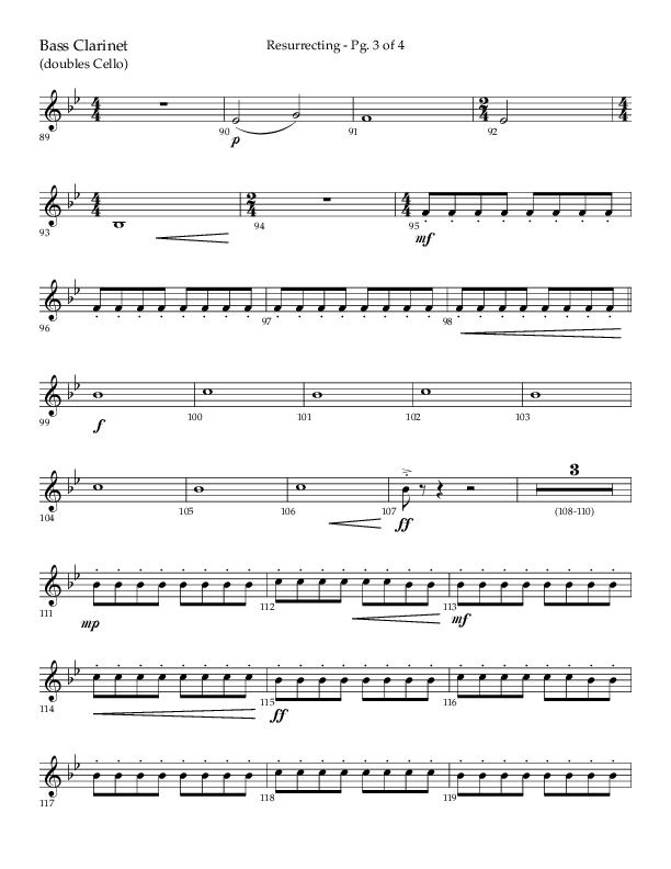 Resurrecting (Choral Anthem SATB) Bass Clarinet (Lifeway Choral / Arr. Nick Robertson)