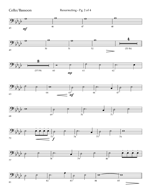 Resurrecting (Choral Anthem SATB) Cello (Lifeway Choral / Arr. Nick Robertson)