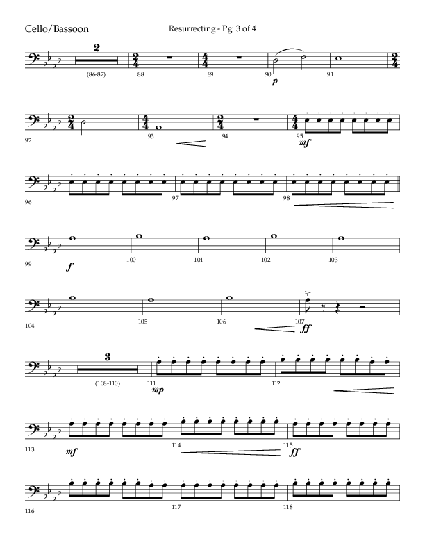 Resurrecting (Choral Anthem SATB) Cello (Lifeway Choral / Arr. Nick Robertson)