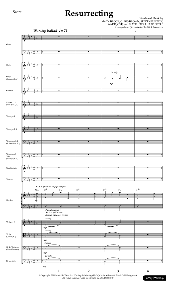 Resurrecting (Choral Anthem SATB) Conductor's Score (Lifeway Choral / Arr. Nick Robertson)