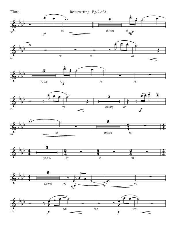 Resurrecting (Choral Anthem SATB) Flute (Lifeway Choral / Arr. Nick Robertson)