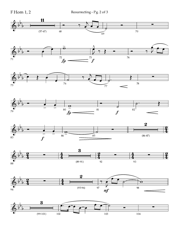 Resurrecting (Choral Anthem SATB) French Horn 1/2 (Lifeway Choral / Arr. Nick Robertson)