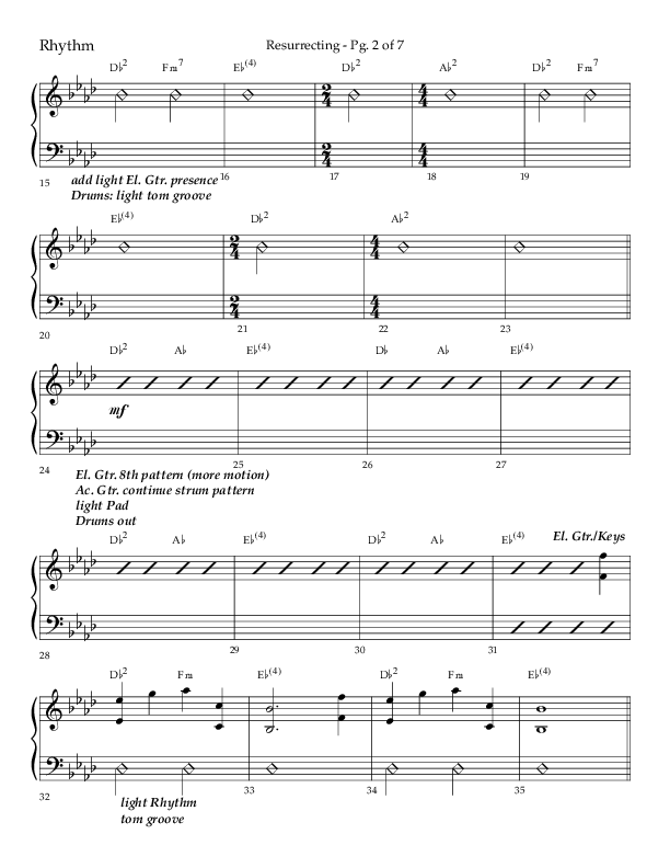 Resurrecting (Choral Anthem SATB) Rhythm Chart (Lifeway Choral / Arr. Nick Robertson)
