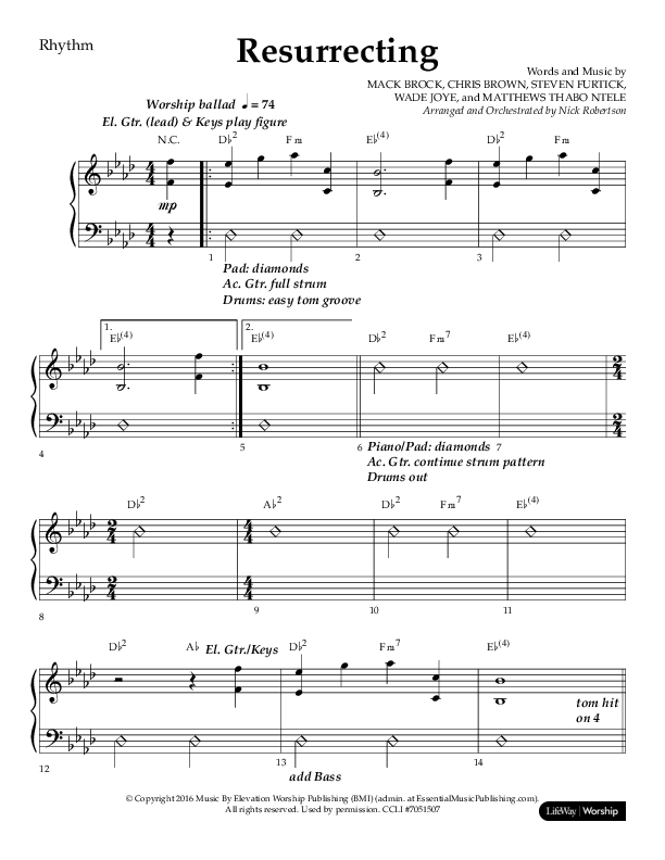 Resurrecting (Choral Anthem SATB) Lead Melody & Rhythm (Lifeway Choral / Arr. Nick Robertson)