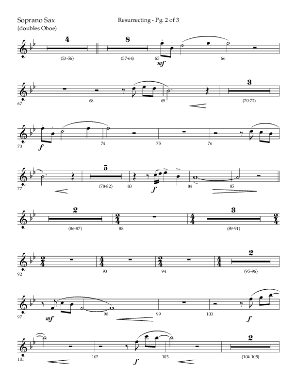 Resurrecting (Choral Anthem SATB) Soprano Sax (Lifeway Choral / Arr. Nick Robertson)