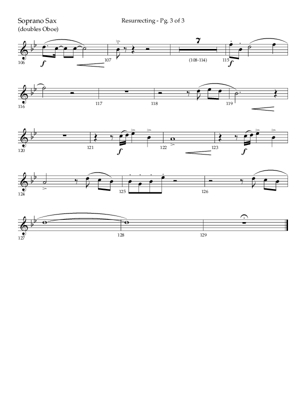 Resurrecting (Choral Anthem SATB) Soprano Sax (Lifeway Choral / Arr. Nick Robertson)