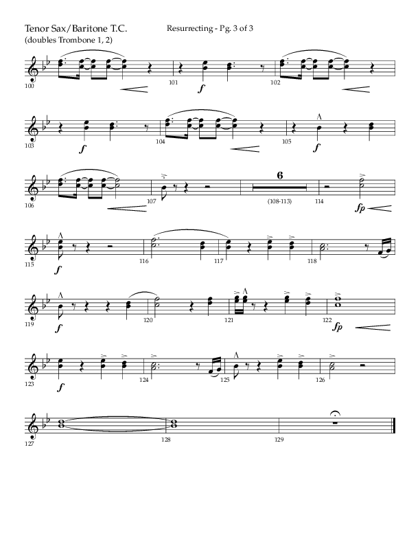 Resurrecting (Choral Anthem SATB) Tenor Sax/Baritone T.C. (Lifeway Choral / Arr. Nick Robertson)