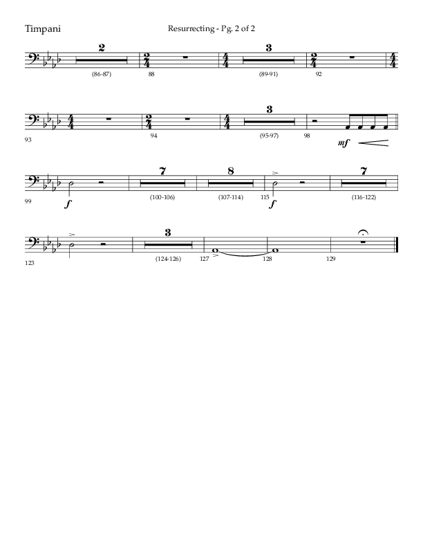 Resurrecting (Choral Anthem SATB) Timpani (Lifeway Choral / Arr. Nick Robertson)